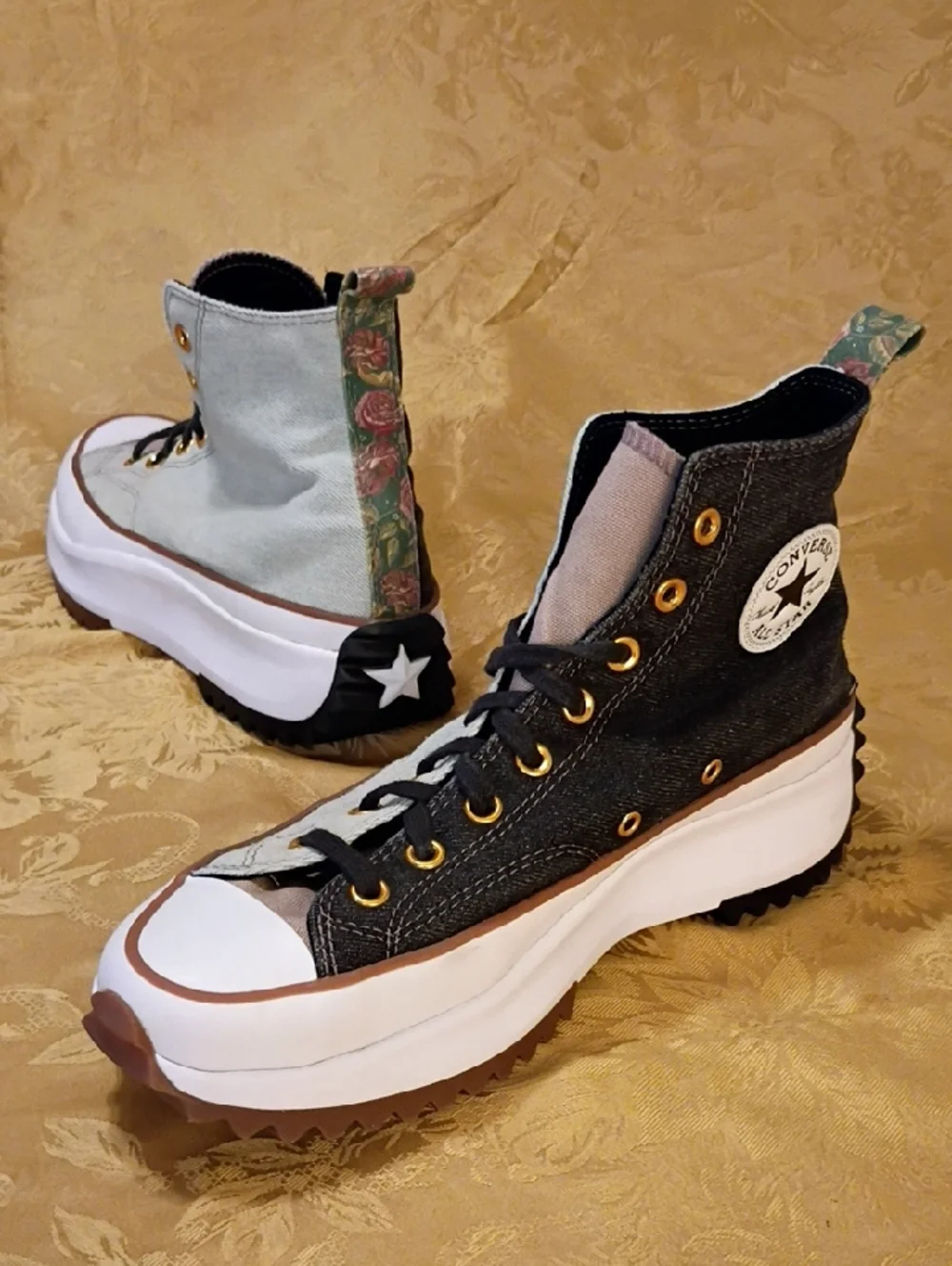 CONVERSE Platform All Stars High Top Denim Blue, Black Men's 9.0 Women's 10.5 - Picture 2 of 13